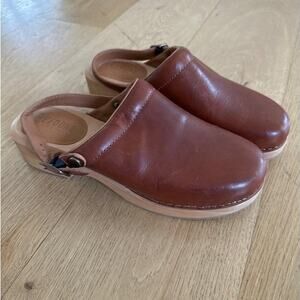 Re Done 70's Classic clog in Cuoio Leather - Brown
